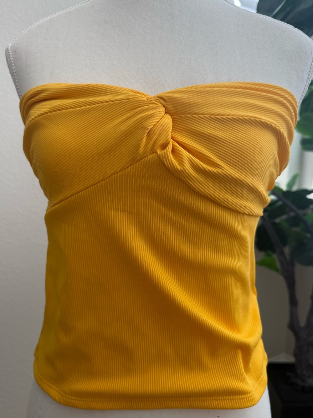 NWT Express Twist-Front Strapless Camisole - Mustard Yellow